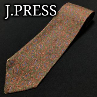 ジェイプレス(J.PRESS)のジェイプレス ペイズリー グリーン＆オレンジ ネクタイ A102-A20(ネクタイ)