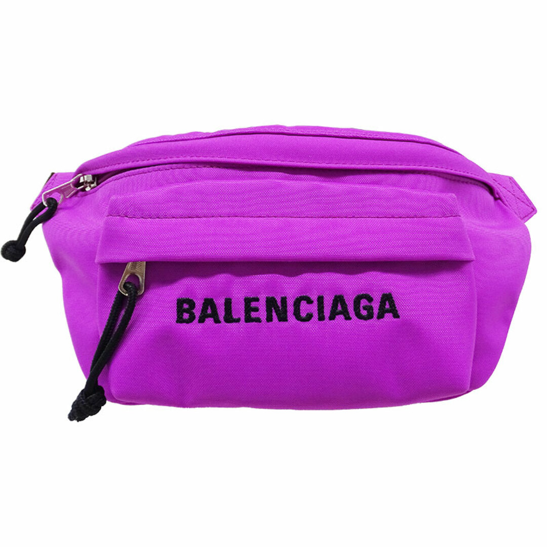 バレンシアガ BALENCIAGA バッグ ユニセックス ブランド
 ボディバッグ ウエストバッグ ナイロン ウィール ベルトパック S パープル ブラック 569978 紫 黒 ショルダーバッグ ミニバッグ