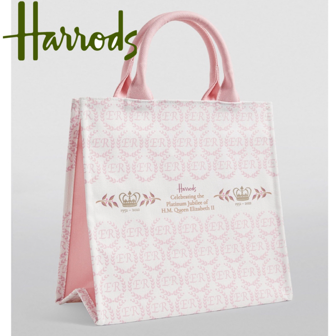 Harrods ハロッズ エリザベス女王 プラチナジュビリー トートバッグ S