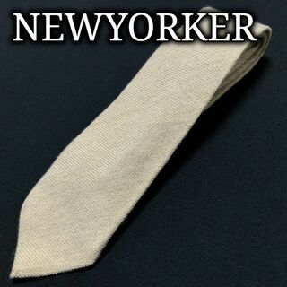 ニューヨーカー(NEWYORKER)のニューヨーカー チェック ベージュ ネクタイ カシミア ウール A102-B14(ネクタイ)