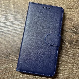 iPhoneケース スマホケース スマホカバー 手帳型 レザー 革 ネイビー 青(iPhoneケース)