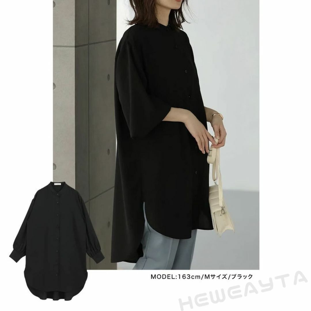 HEWEAYTA シャツワンピース レディース ワンピース ロングｔシャツ 白シ 4