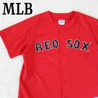 マジェスティック majestic MLB BOSTON RED SOX ボストンレッドソックス ゲームシャツ ベースボールシャツ USA製 メンズXXL /eaa337016