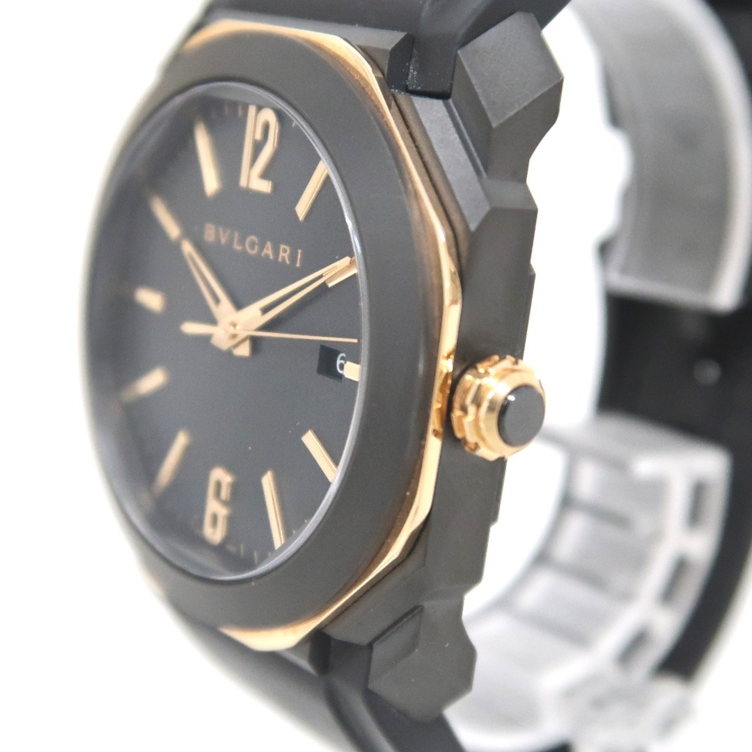 ブルガリ 腕時計 オクト オリジナーレ 103085 BGOP41SG ステンレス 18KPG 自動巻き ブラック文字盤 メンズ BVLGARI IT313181 美品