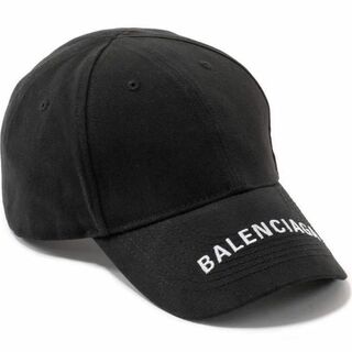 バレンシアガ(Balenciaga)のバレンシアガ キャップ ベースボール ブラック ロゴ 帽子 ハット コットン 黒(キャップ)