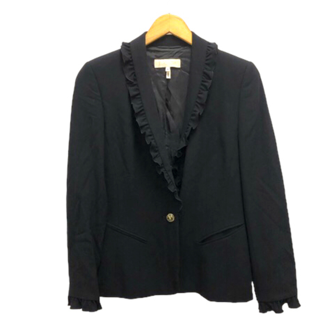 エスカーダ ジャケット ブレザー テーラード ウール フリル 長袖 34 黒