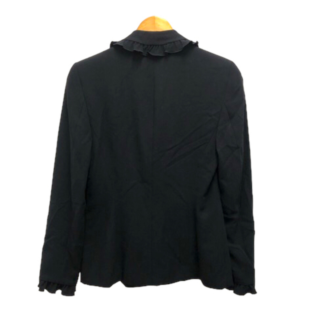 エスカーダ ジャケット ブレザー テーラード ウール フリル 長袖 34 黒 1
