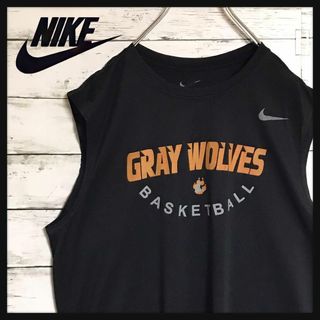 ナイキ(NIKE)の【美品】ナイキ　GRAY WOLVESタンクトップ　快適素材　ブラックA542(Tシャツ/カットソー(半袖/袖なし))