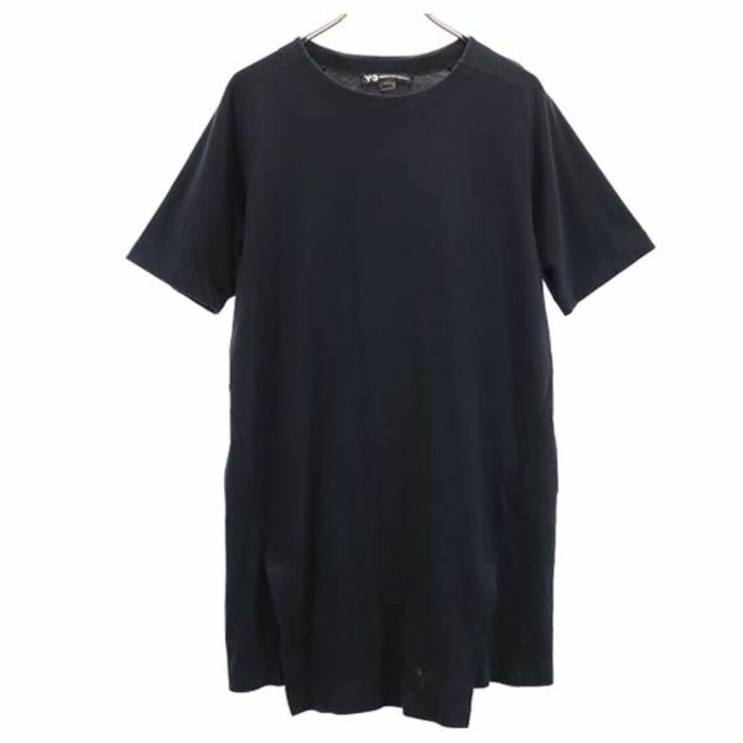 アディダス ヨウジヤマモト 半袖 Tシャツ バック プリント ワンピース S 黒系 Y-3 adidas YOHJI YAMAMOTO レディース   【230706】