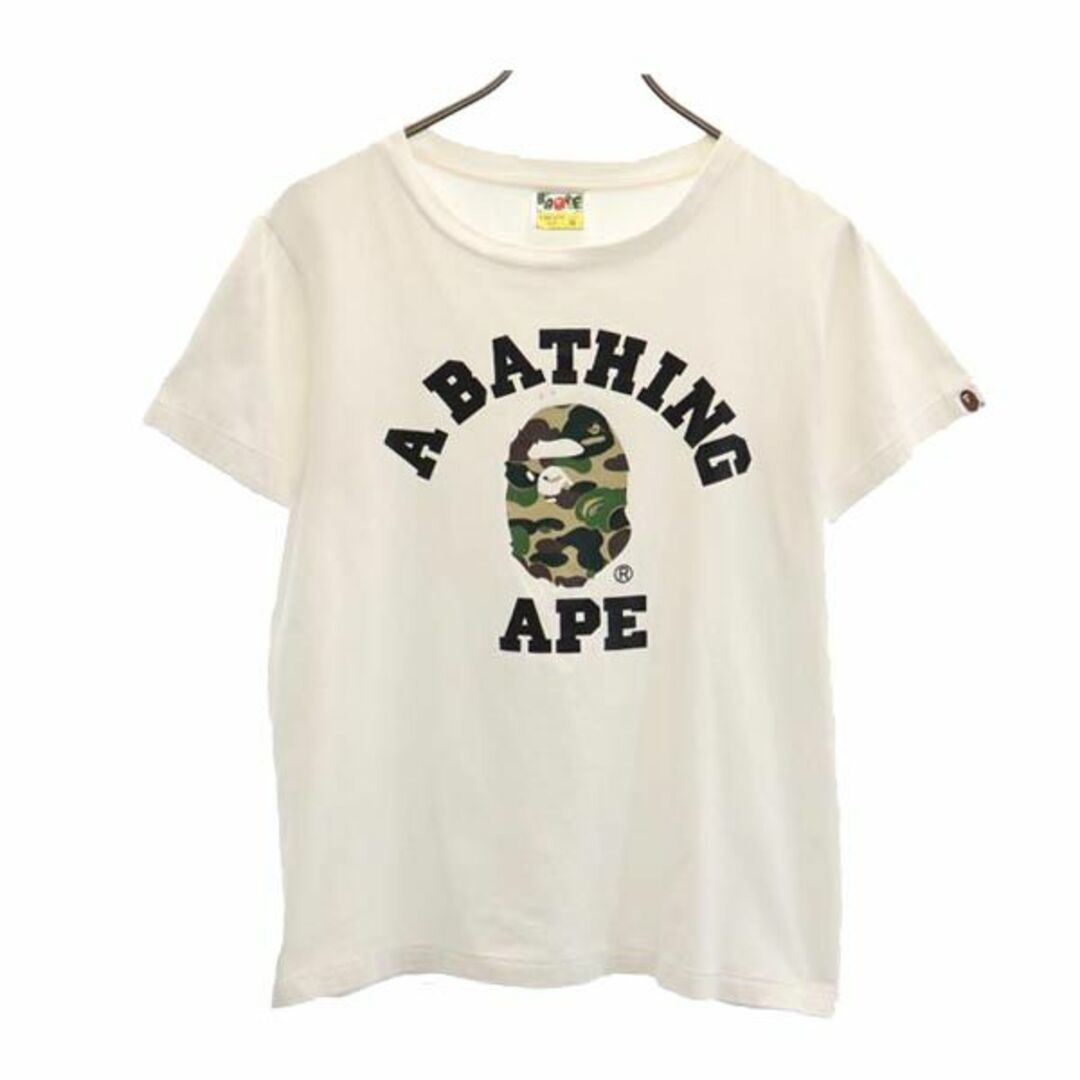 ベイプ プリント 半袖 Tシャツ XS ホワイト系 BAPE A BATHING APE ロゴ