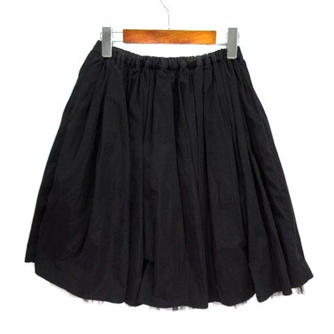 SLOBE IENA(スローブイエナ)のスローブ イエナ チュール ボリューム フレア スカート ウエストゴム ブラック レディースのスカート(ひざ丈スカート)の商品写真