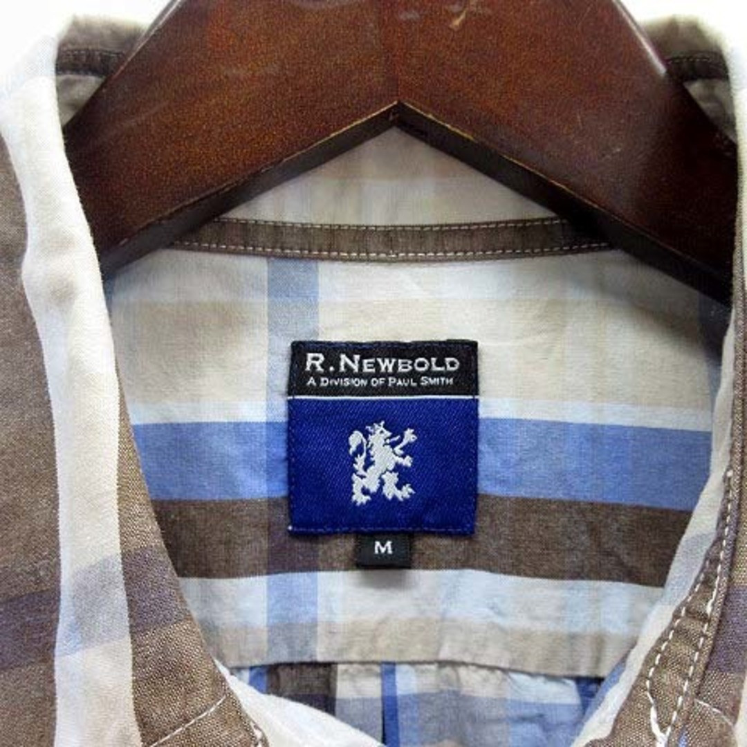 R.NEWBOLD(アールニューボールド)のアールニューボールド R.NEWBOLD チェック シャツ 半袖 ブルー M メンズのトップス(シャツ)の商品写真