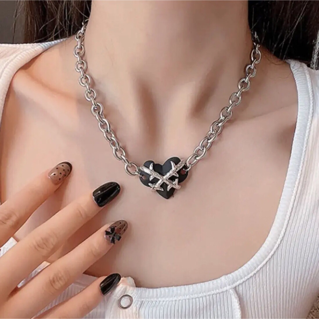鎖 ネックレス シルバー チェーン パンク ロック 韓国 メンズ レディース 通販 トゲトゲ チェーン ネックレス シルバー メンズ レディース パンク 鎖