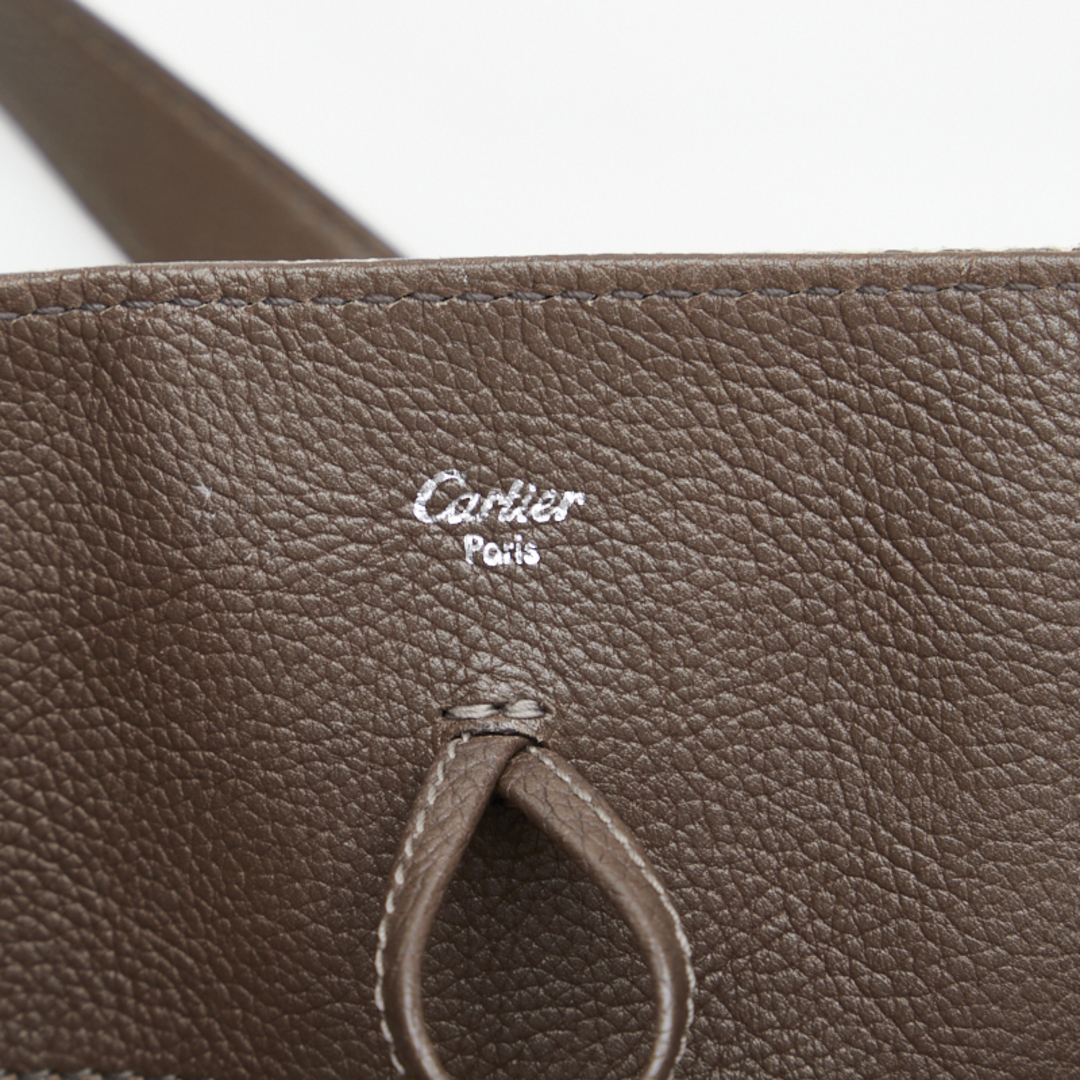 カルティエ マルチェロ パイソン ショルダーバッグ トートバッグ キャンバス レディース CARTIER 【1-0102536】