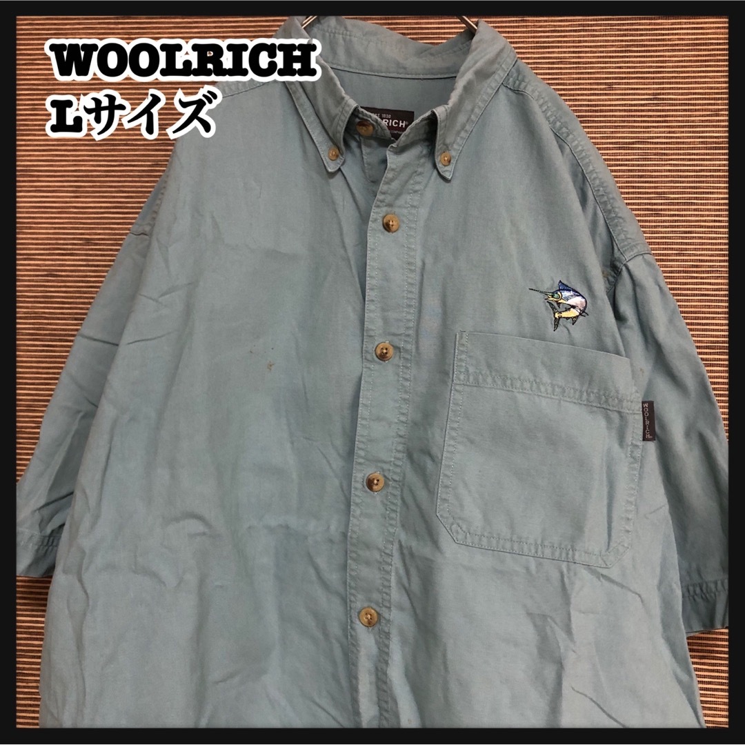 WOOLRICH(ウールリッチ)の【ウールリッチ】半袖シャツ　魚　カジキマグロ　刺繍　ワンポイントロゴ　13 メンズのトップス(シャツ)の商品写真