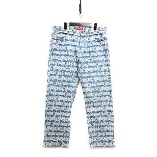 人気新品入荷 nm-1232.Supreme シュプリーム 総柄デニムパンツ デニム