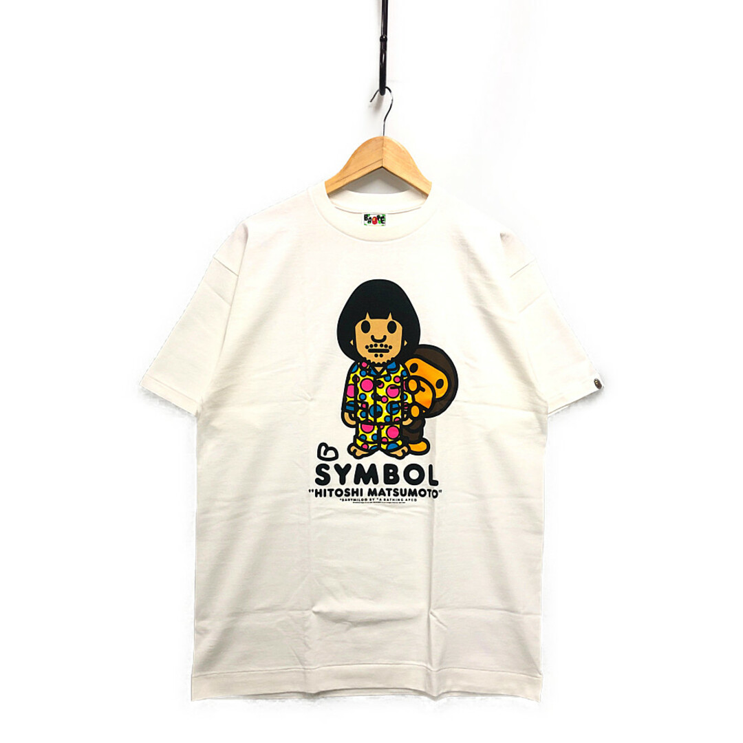 A BATHING APE アベイシングエイプ 松本人志 しんぼる MILO マイロ 半袖Ｔシャツ ホワイト サイズL 正規品 / 31208