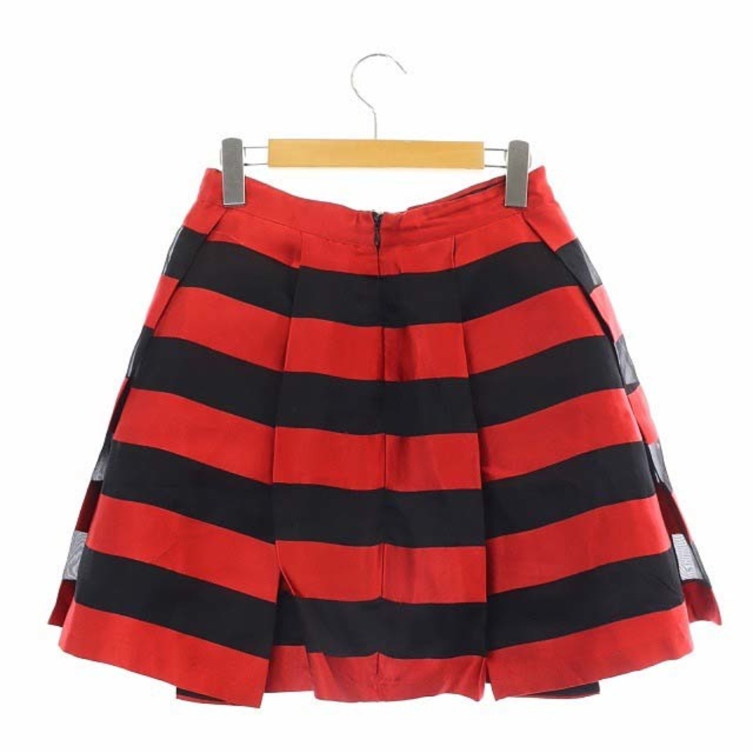 MSGM - エムエスジーエム シルクボーダー柄ミニスカート タック フレア