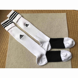 アディダス(adidas)のサッカーストッキング 白×黒 25-27cm(ウェア)