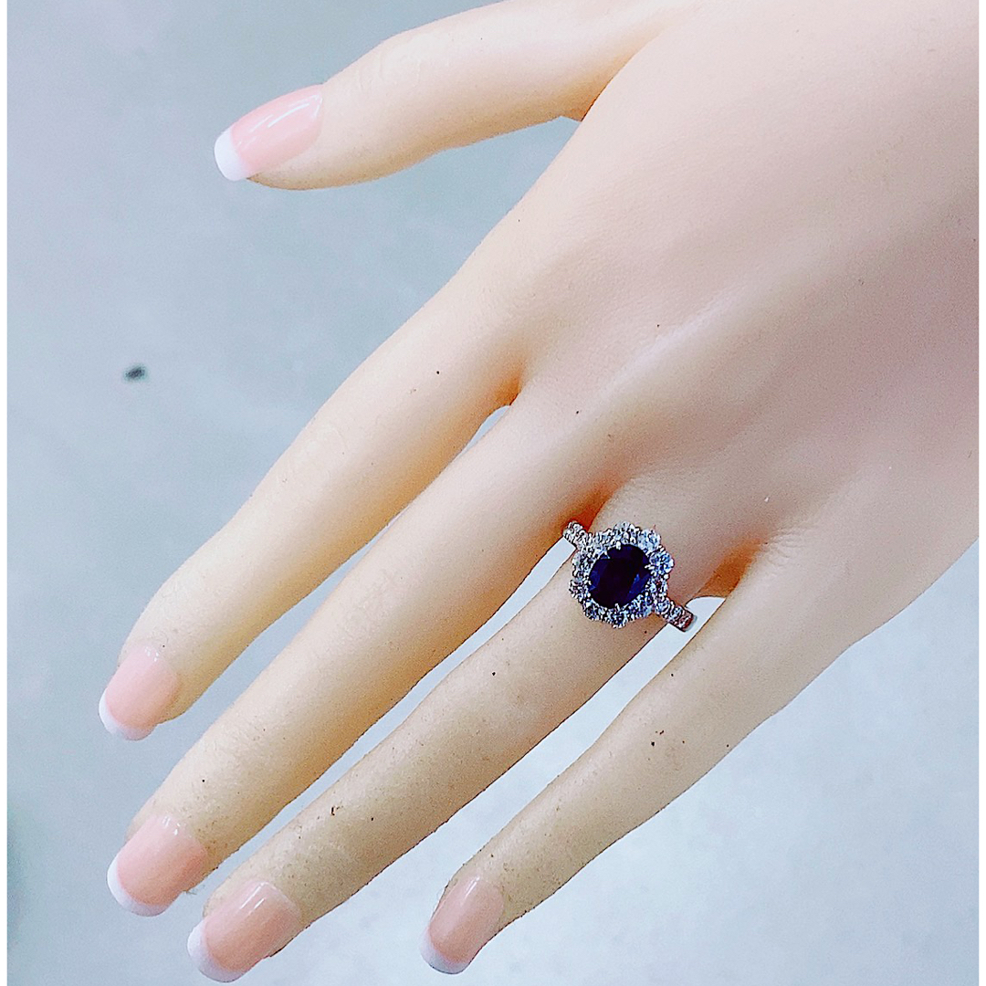 ☆2.57ct☆ロイヤルブルー✨サファイア1.3ctダイヤプラチナリング指輪