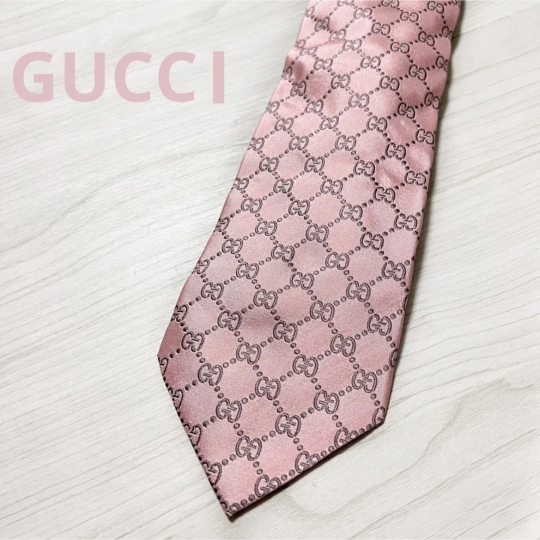 Gucci - ✨極美品✨ GUCCI ネクタイ 高級シルク100% ハイブランド GG柄