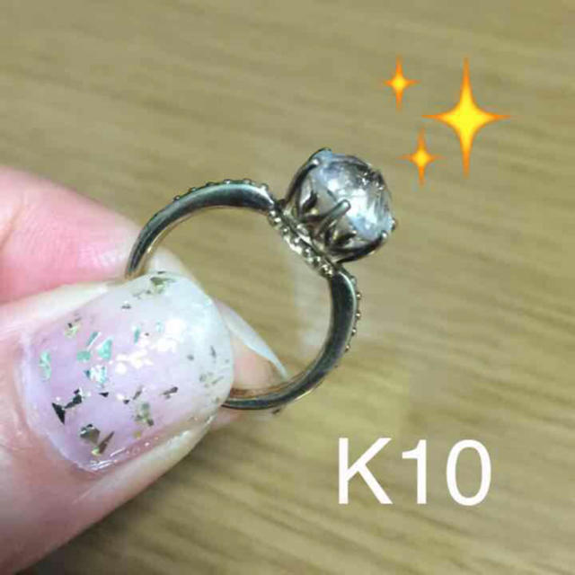 ete(エテ)のk10 クオーツ 王冠 リング レディースのアクセサリー(リング(指輪))の商品写真