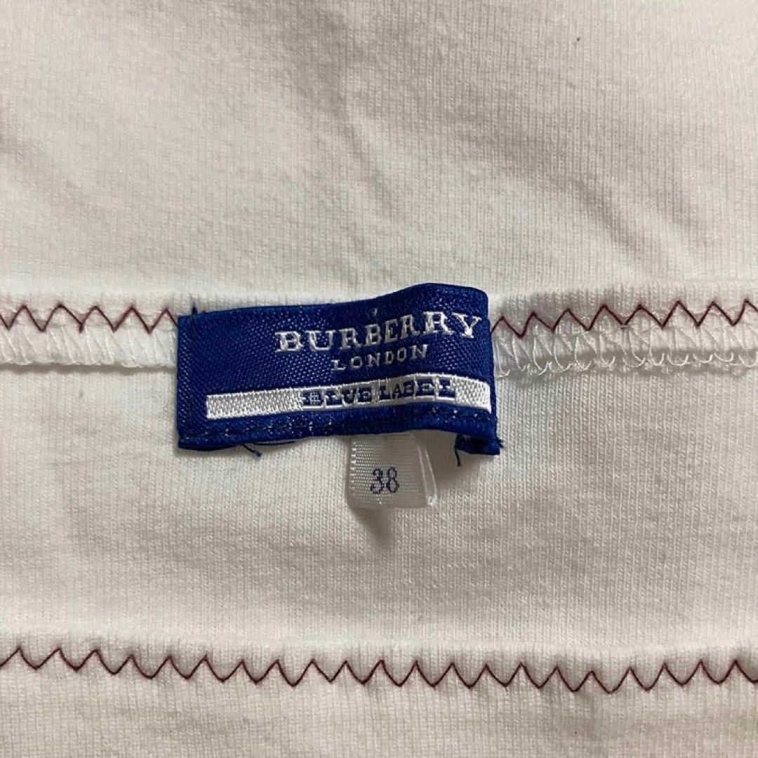 BURBERRY BLUE LABEL(バーバリーブルーレーベル)のバーバリー　ブルーレーベル トップス　白　半袖　ホワイト　ピンク　フリル　38 レディースのトップス(Tシャツ(半袖/袖なし))の商品写真