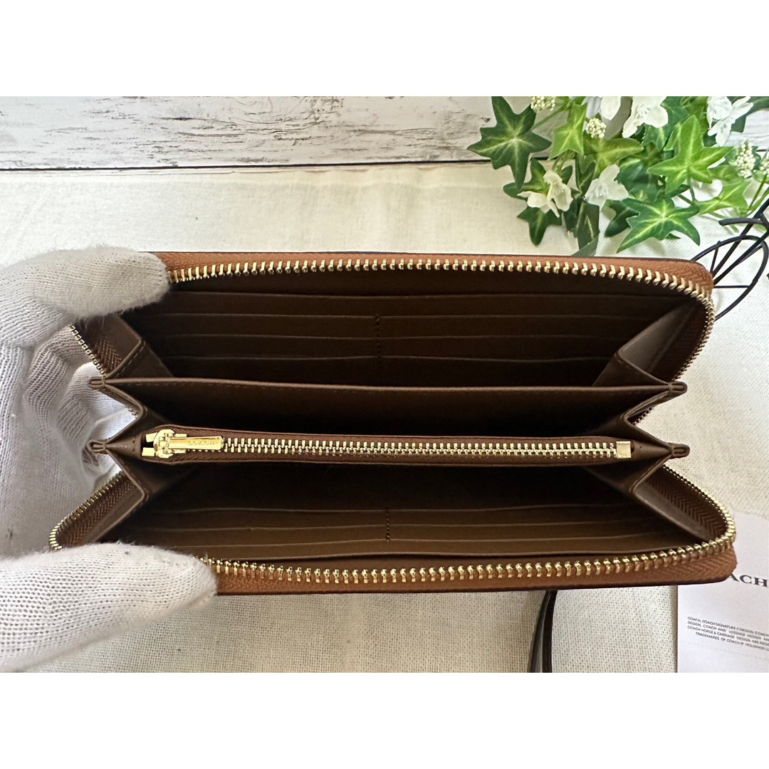 COACH 新品COACHコーチブラウン ストラップ シグネチャー 長財布の