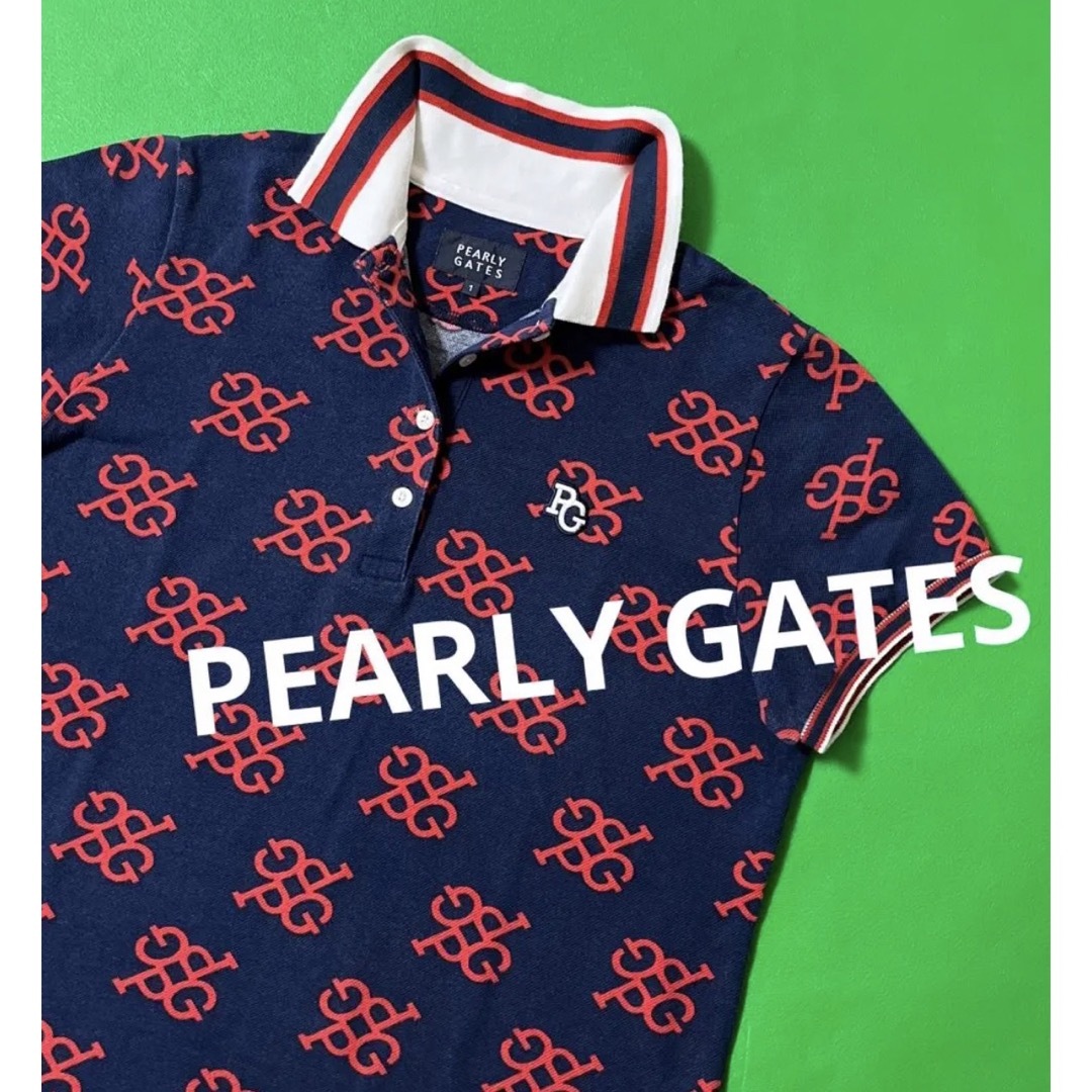 PEARLY GATES - パーリーゲイツ モノグラム柄 半袖ポロシャツ 1の通販 ...