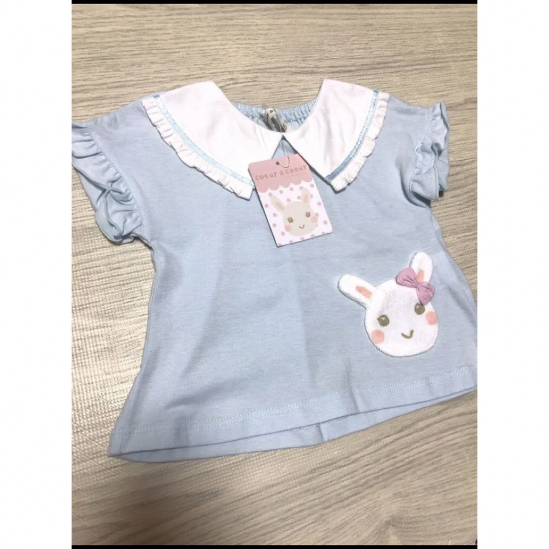 coeur a coeur(クーラクール)の新品　70 クーラクール　半袖Tシャツ　水色 キッズ/ベビー/マタニティのベビー服(~85cm)(シャツ/カットソー)の商品写真