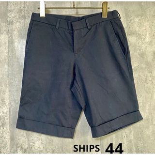 シップス(SHIPS)のシップス　SHIPS  紺　ハーフパンツ　44  綿　薄手　ITALY  S(ショートパンツ)