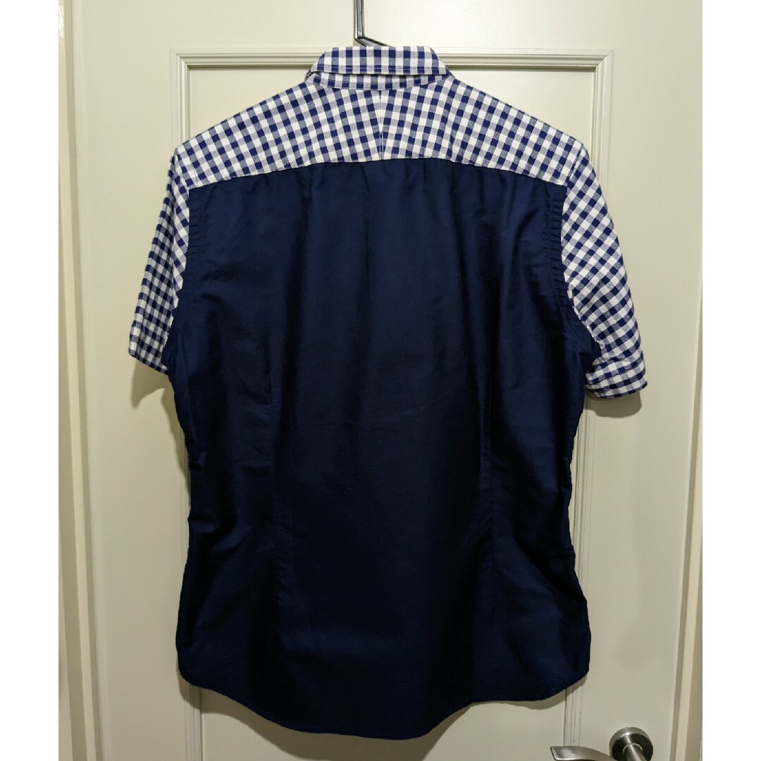 FREDY & GLOSTER(フレディアンドグロスター)のフレディ&グロスター　紺　白　ギンガム　チェック柄　半袖　シャツ メンズのトップス(シャツ)の商品写真