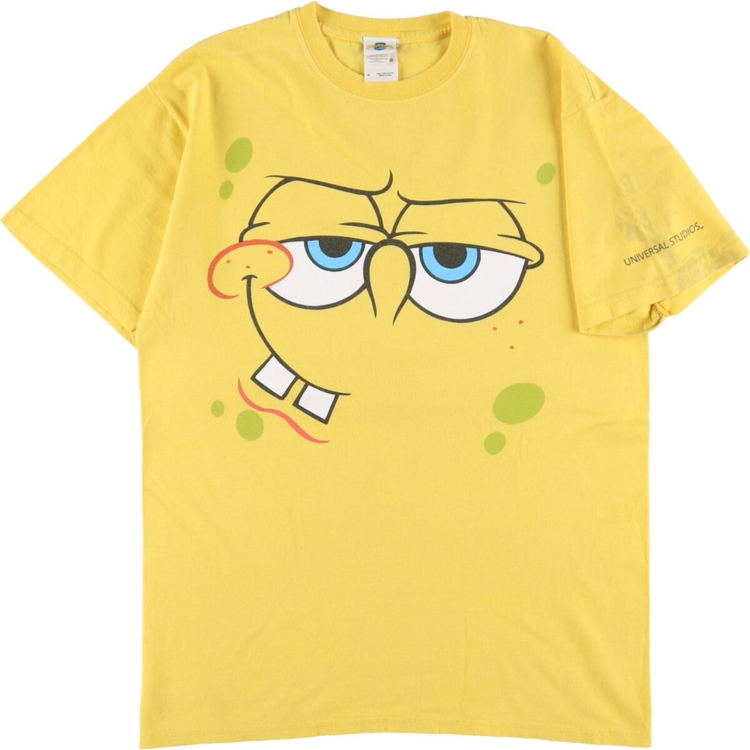 UNIVERSAL Sponge Bob スポンジボブ キャラクタープリントTシャツ メンズS /eaa350659