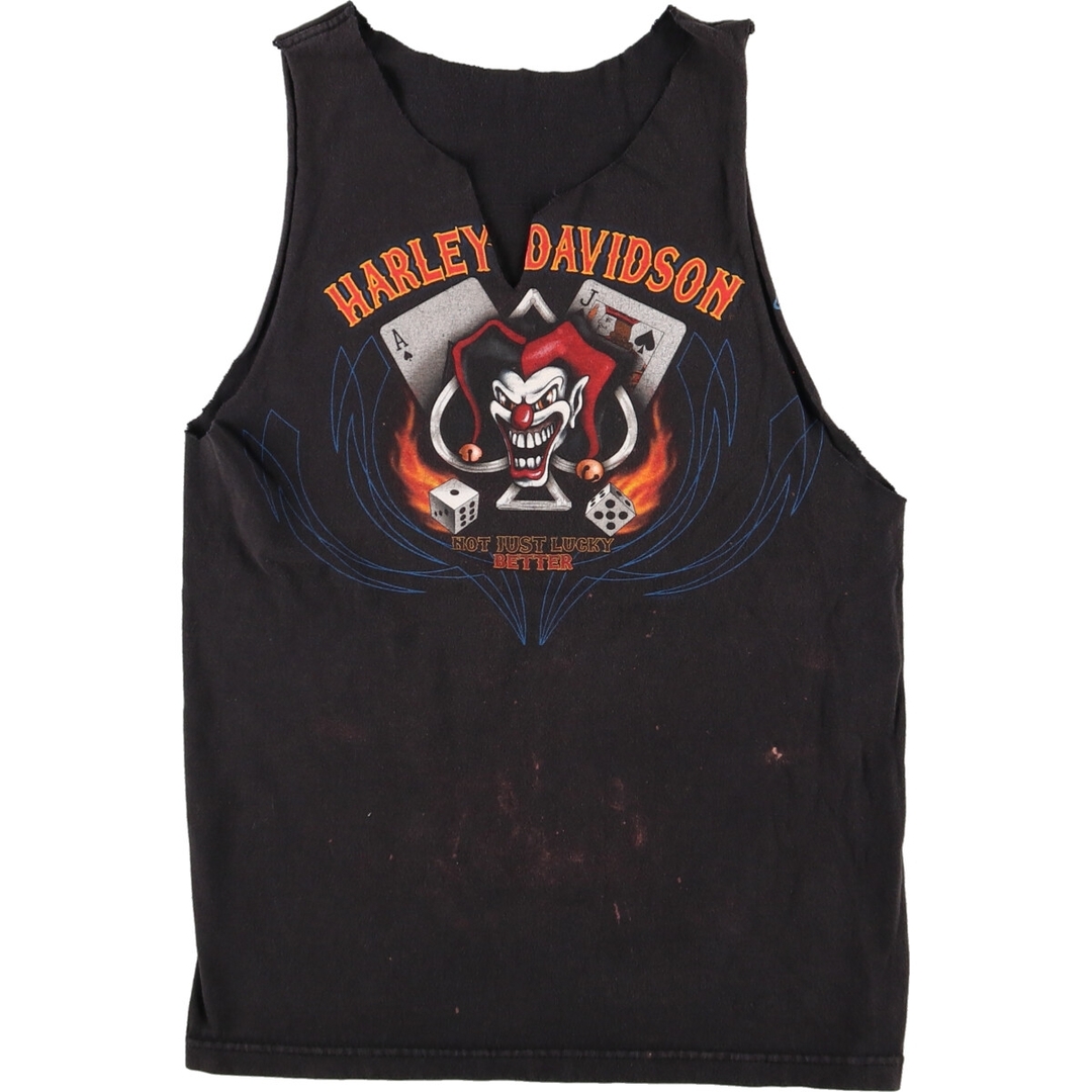 ハーレーダビッドソン Harley-Davidson 両面プリント カットオフ モーターサイクル バイクTシャツ ノースリーブ メンズS /eaa340888