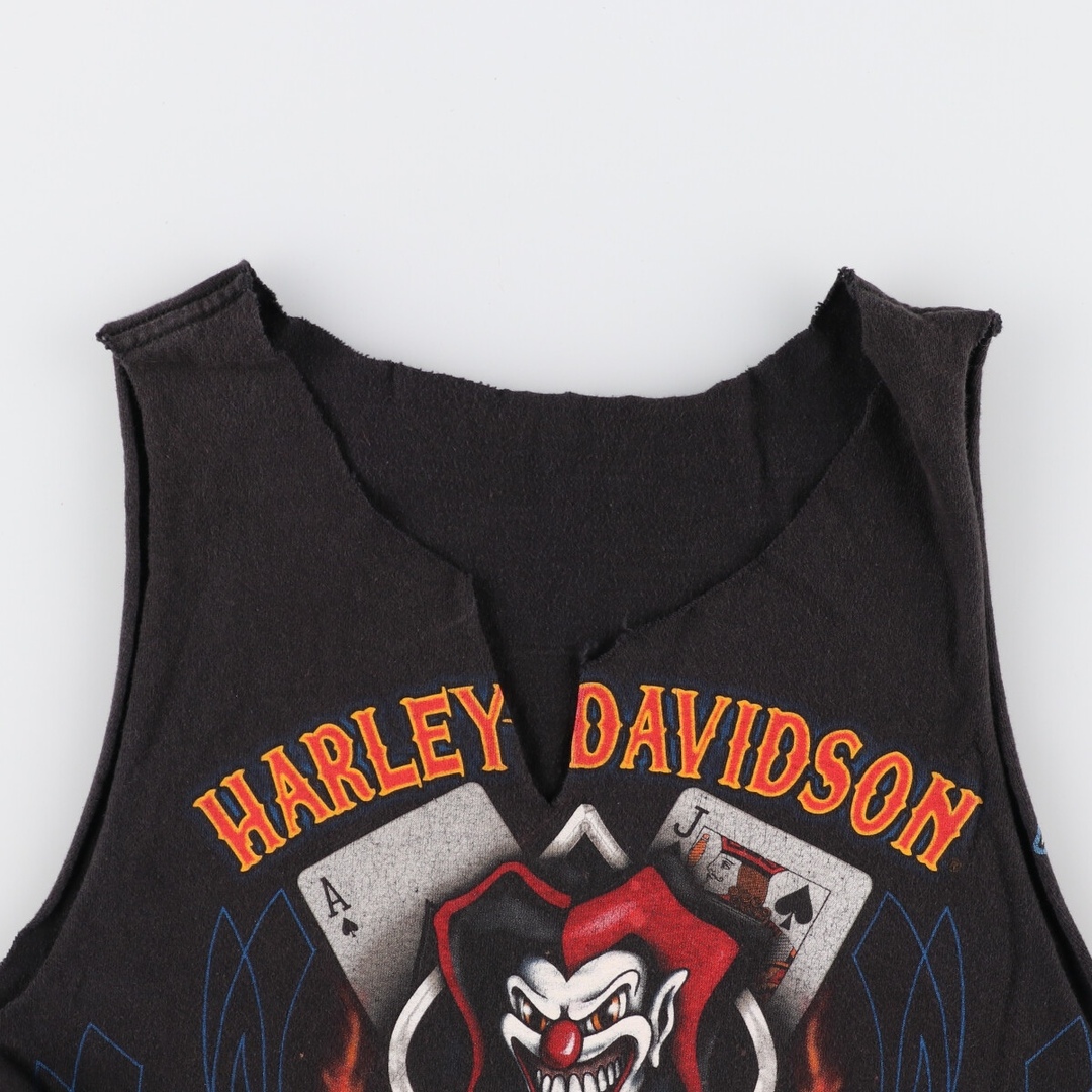 ハーレーダビッドソン Harley-Davidson 両面プリント カットオフ モーターサイクル バイクTシャツ ノースリーブ メンズS /eaa340888