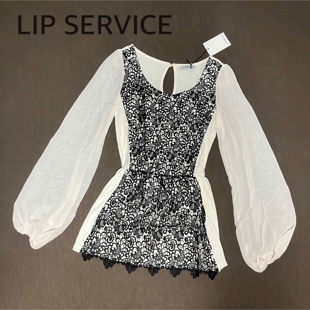 LIP SERVICE(リップサービス)のLIP SERVICE リップサービス  レース　シフォン チュニック トップス レディースのトップス(シャツ/ブラウス(長袖/七分))の商品写真