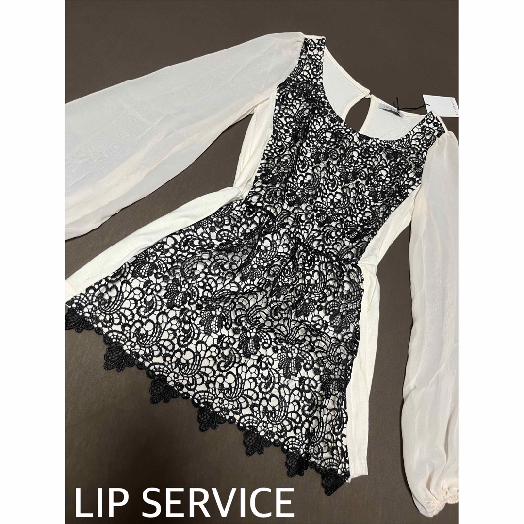 LIP SERVICE(リップサービス)のLIP SERVICE リップサービス  レース　シフォン チュニック トップス レディースのトップス(シャツ/ブラウス(長袖/七分))の商品写真