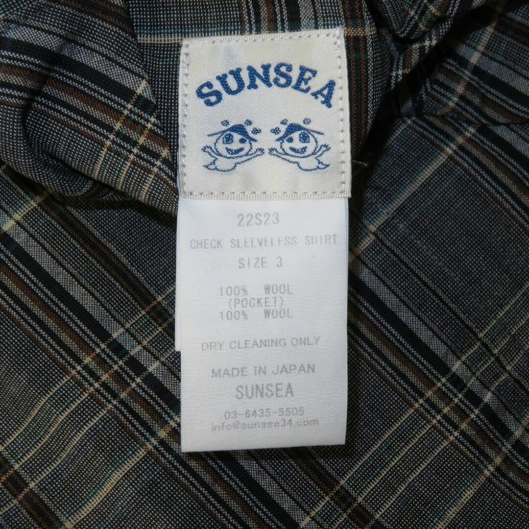SUNSEA - SUNSEA 22ss Check Sleeveless Shirtの通販 by UNION3 ラクマ