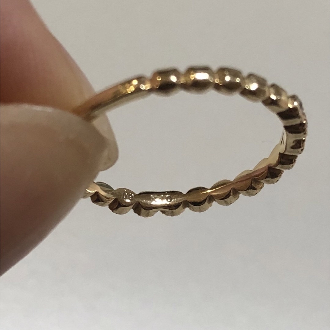 agete(アガット)の agete(アガット) ハーフエタニティダイヤリング 指輪ゴールド レディースのアクセサリー(リング(指輪))の商品写真
