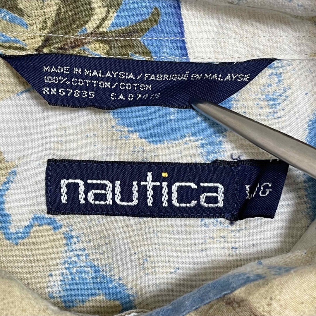 NAUTICA(ノーティカ)の【NAUTICA】90s 旧タグ アロハシャツ 半袖 シャツ BD 総柄 古着 メンズのトップス(シャツ)の商品写真