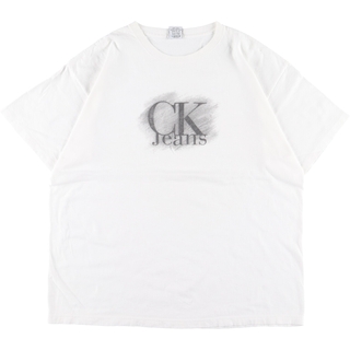 カルバンクライン(Calvin Klein)の古着 90年代 カルバンクライン Calvin klein JEANS 半袖 プリントTシャツ USA製 メンズXL ヴィンテージ /eaa340809(Tシャツ/カットソー(半袖/袖なし))