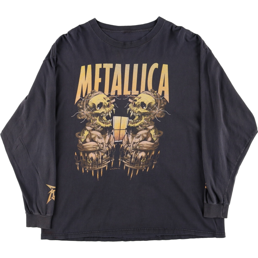 90年代 METALLICA メタリカ PUSHEAD パスヘッド 両面プリント ロンT バンドTシャツ バンT メンズXL ヴィンテージ /evb002112