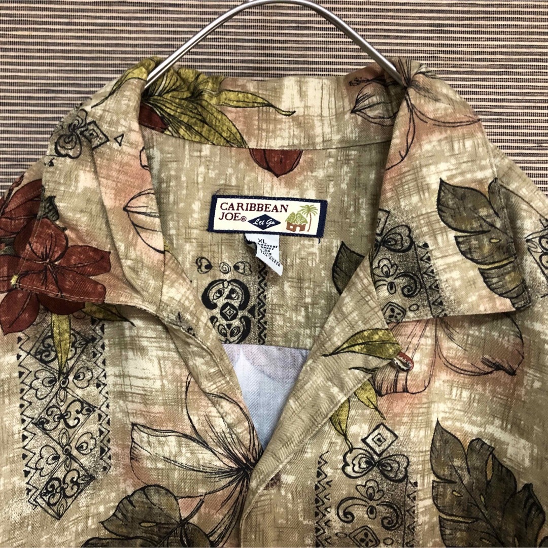 アロハシャツ】レーヨン ペイズリー 総柄 オープンカラー ボタニカル
