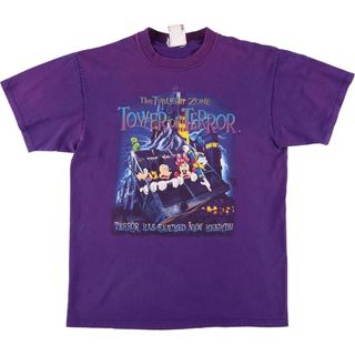 古着 90年代 MICKEY,INC TOWER OF TERROR タワーオブテラー キャラクタープリントTシャツ USA製 メンズL ヴィンテージ /evb002128(Tシャツ/カットソー(半袖/袖なし))