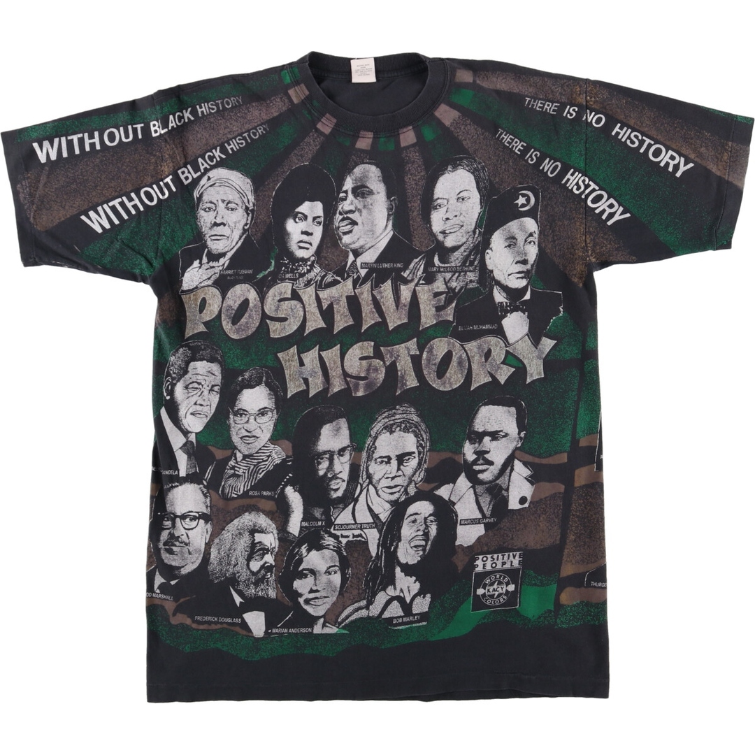 90年代 KACY POSITIVE HISTORY 両面プリント 偉人Tシャツ USA製 メンズL ヴィンテージ /evb002139