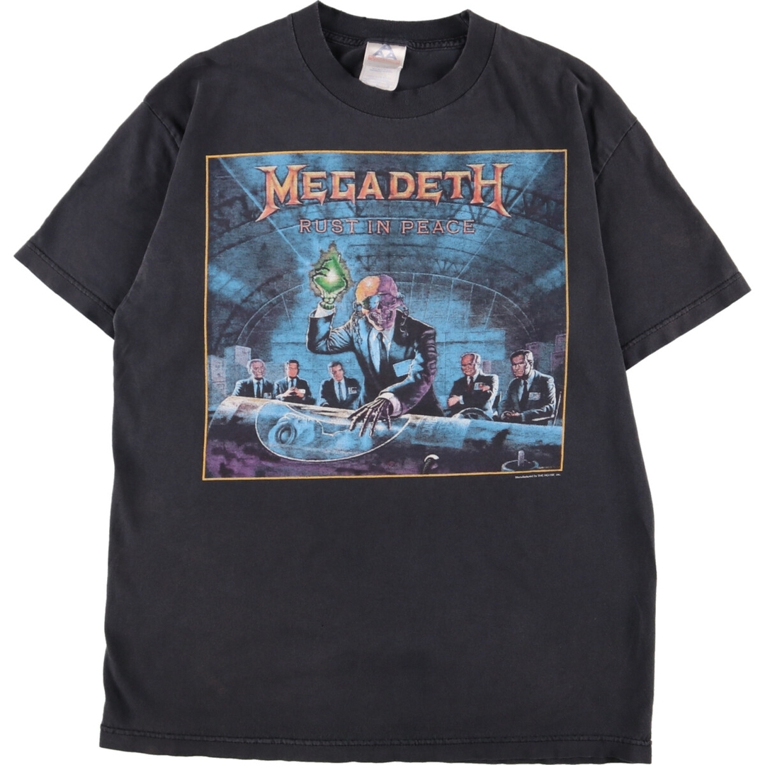 古着 90年代 ALSTYLE APPEREL&ACTIVEWEAR MEGADETH メガデス アルバム RUST IN PEACE バンドTシャツ  バンT メンズL ヴィンテージ /evb002177