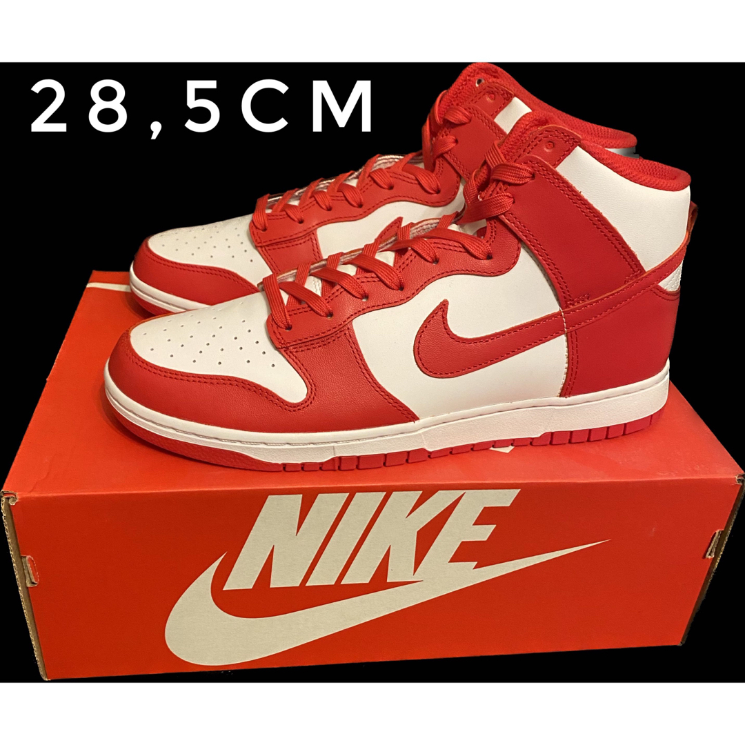 【新品未使用】Nike Dunk High White Red