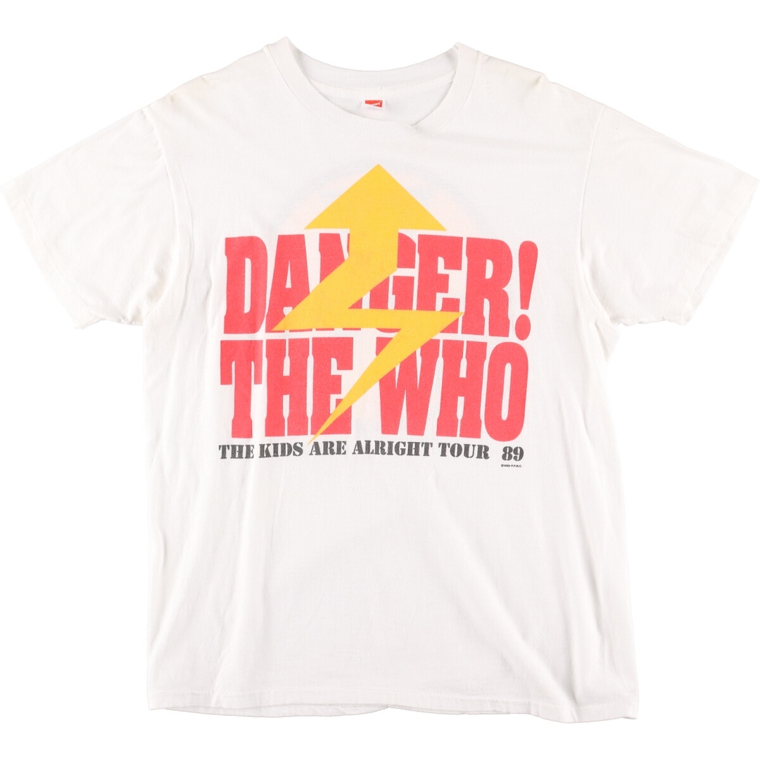 XL着丈80年代 ヘインズ Hanes THE WHO ザフー THE KIDS ARE ALRIGHT TOUR 89 両面プリント バンドTシャツ バンT USA製 メンズL ヴィンテージ /evb001928