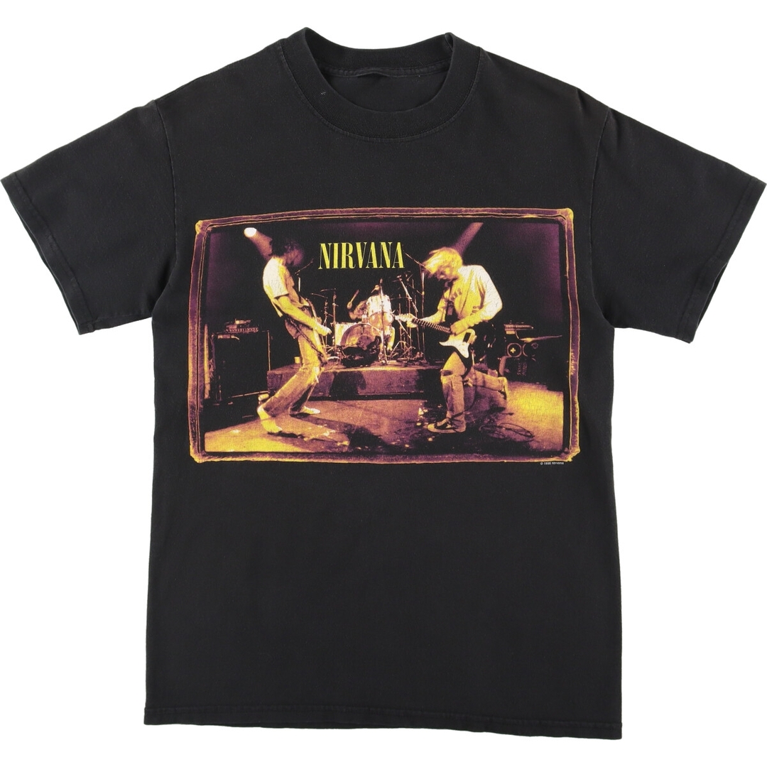 90年代 NIRVANA ニルヴァ―ナ FROM THE MUDDY BANKS OF THE WISHKAH 両面プリント バンドTシャツ バンT メンズS ヴィンテージ /evb001937435cm肩幅