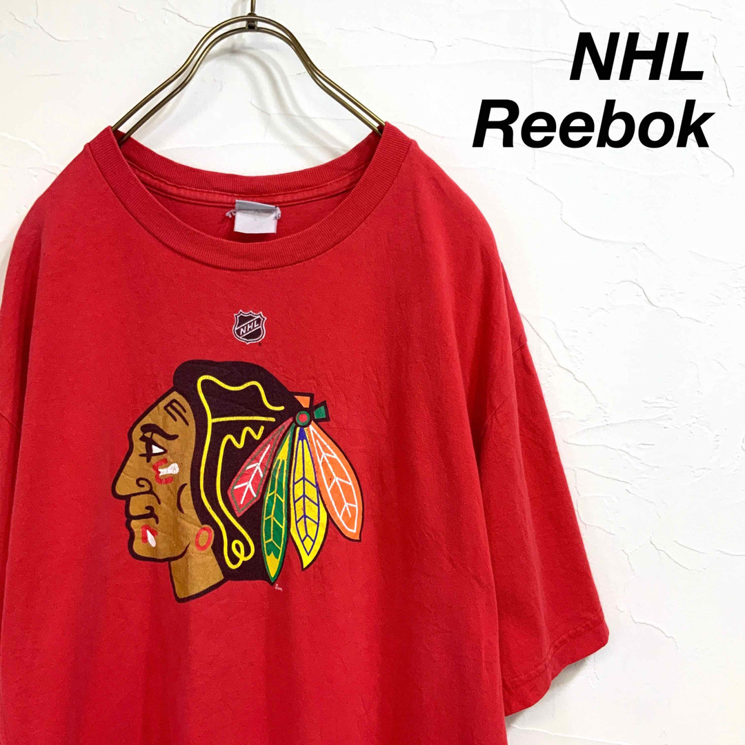 希少 海外規格 Reebok NHL リーボック ブラックホークス  tシャツ